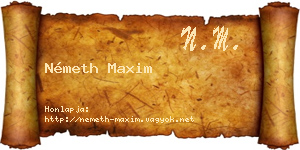 Németh Maxim névjegykártya